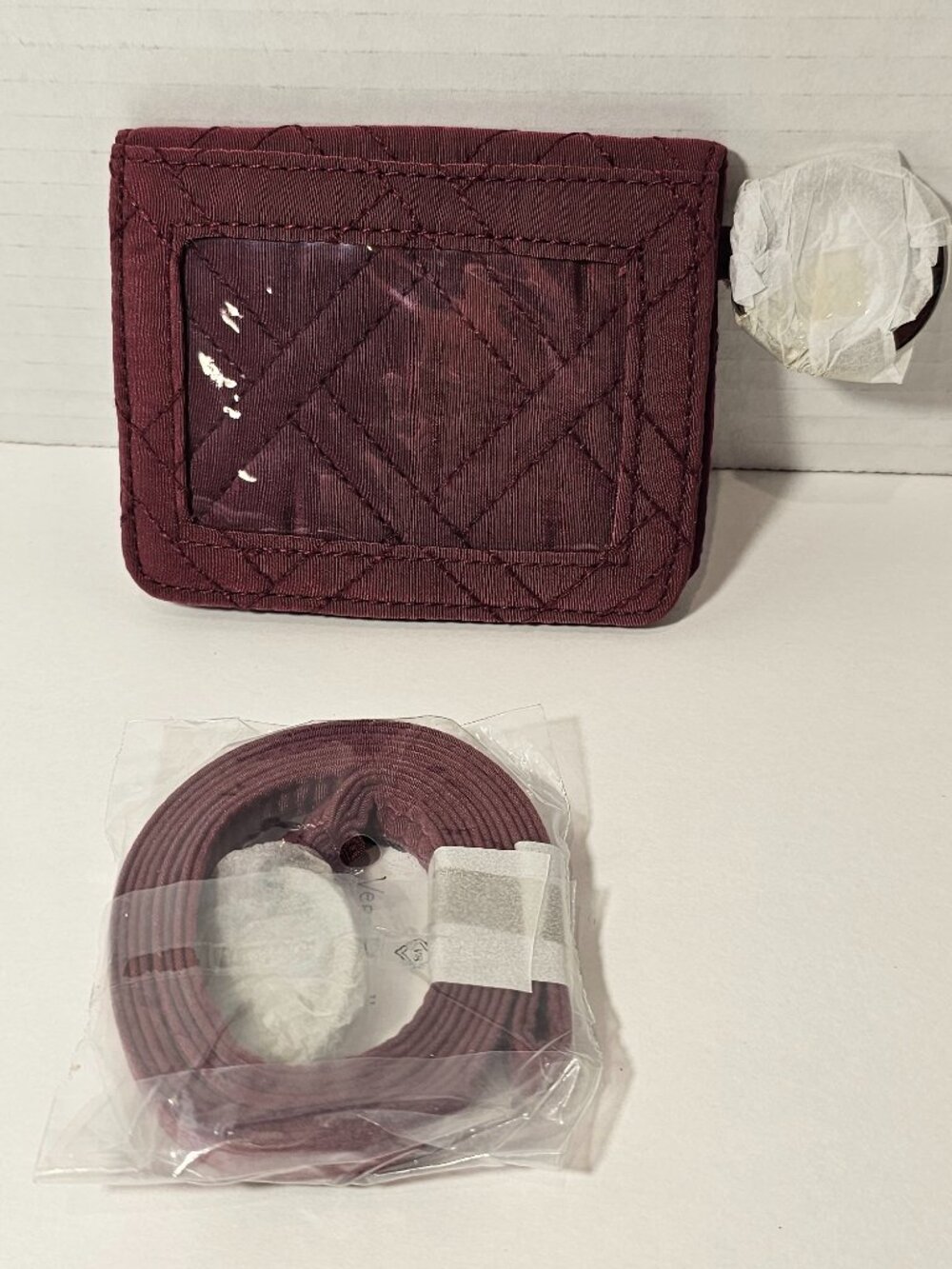 NWT Vera Bradley Campus Double ID Lanyard Hawthorne Rose Keychain Wristlet Bag